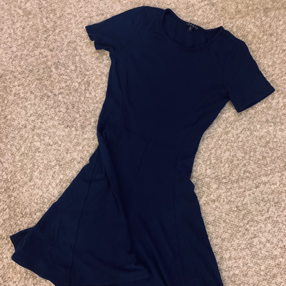 New Theory fit & flare dress in dark blue, size S